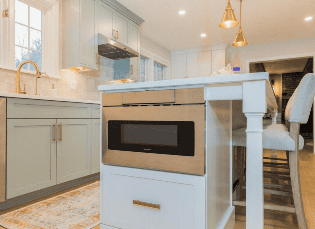 Sage and White kitchen remodel