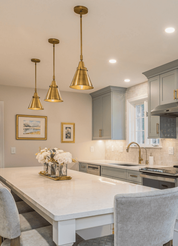 Woodharbor Sage and Snow White kitchen remodel