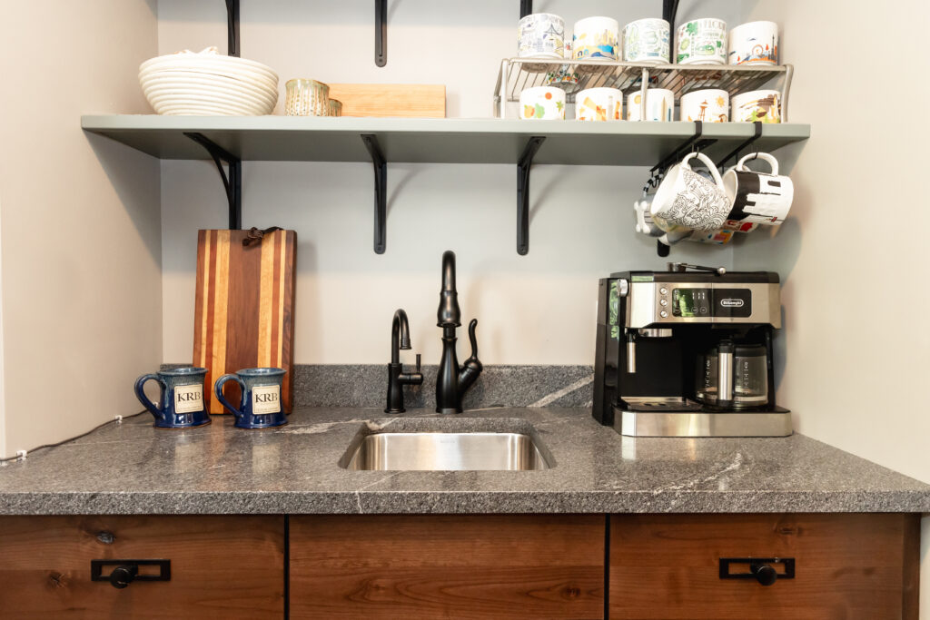 Coffee station in kitchen pantry design
