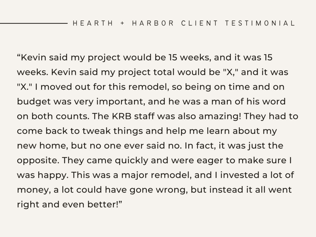Rye NH Remodel Client Testimonial