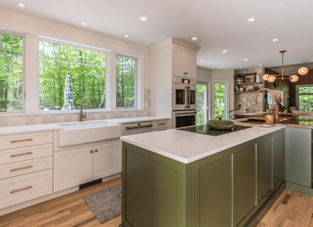white and green NH kitchen